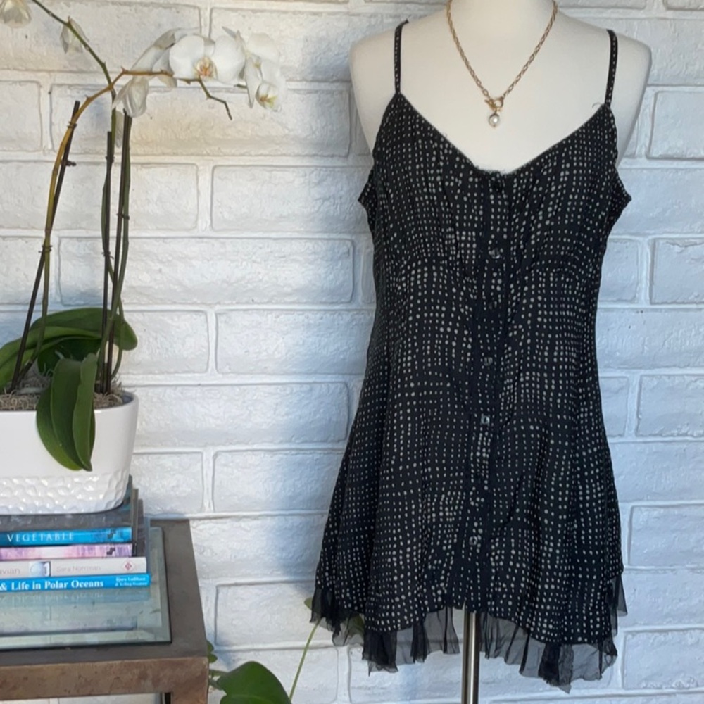 Sun Light Black and White Spaghetti Strap Top